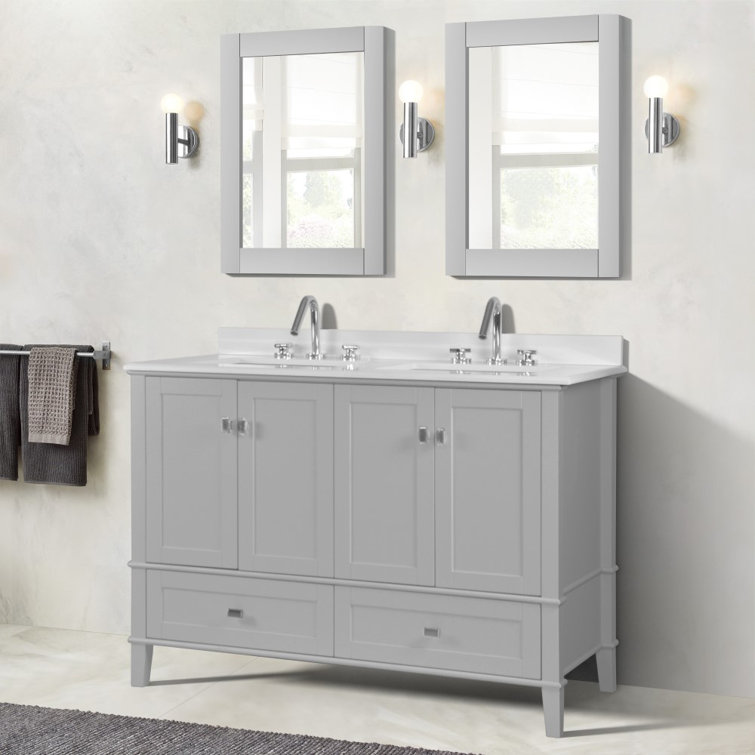 Lark Manor Gaffney 49" Double Bathroom Vanity Set with Mirror Wayfair